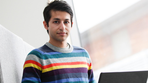 Male student with laptop