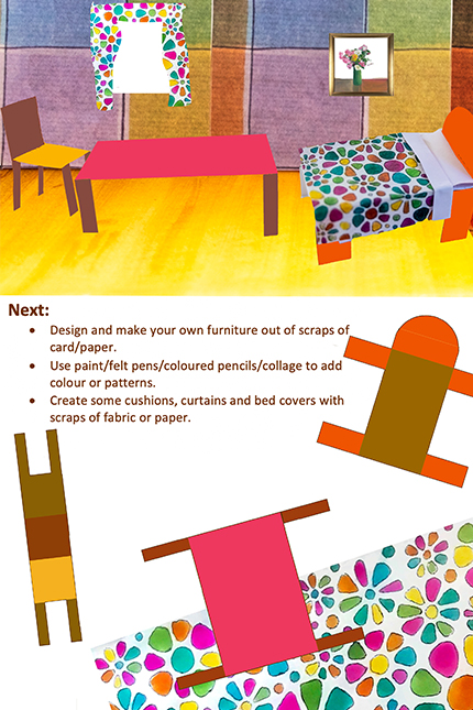 Design your own furniture, a bed, table.