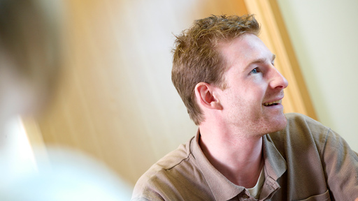 Male student smiling