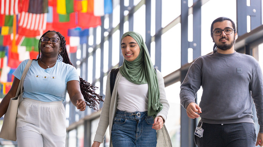 Three students in the Street