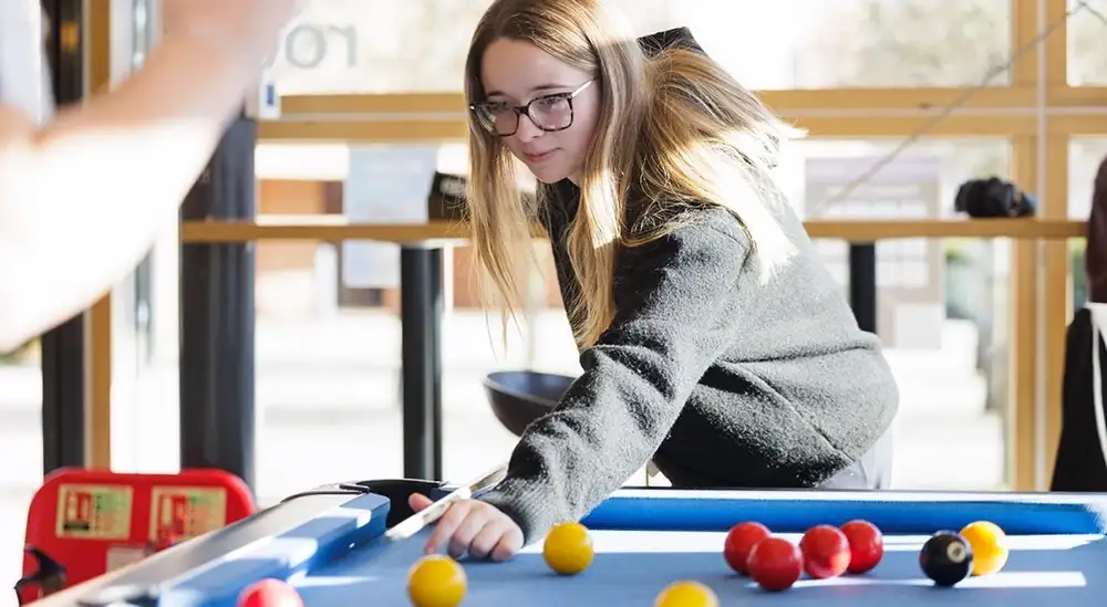 person playing pool