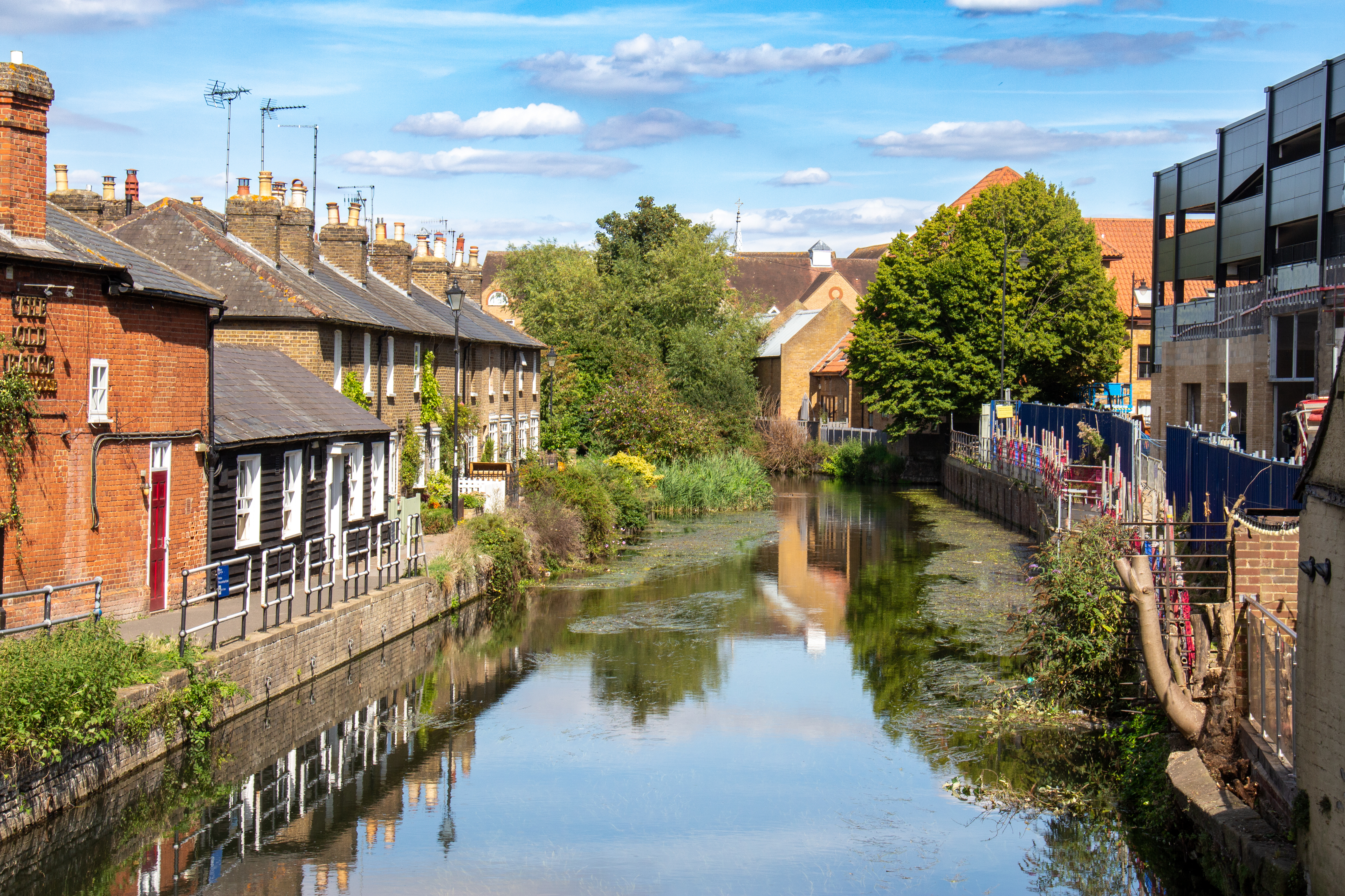 View of Hertford over a river