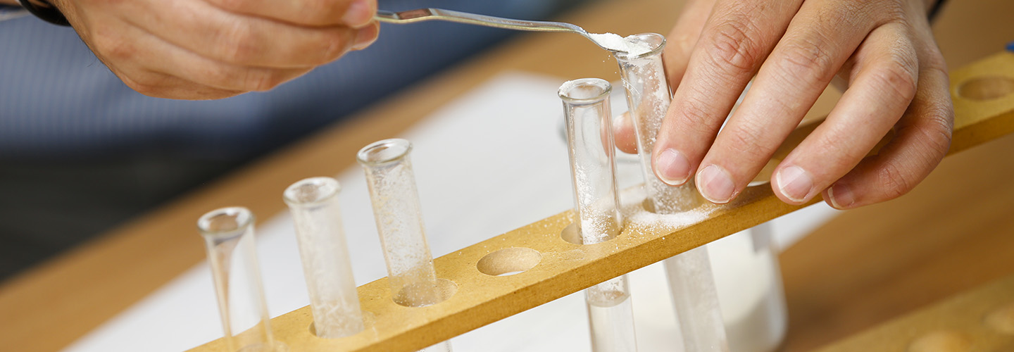 Students with test tubes