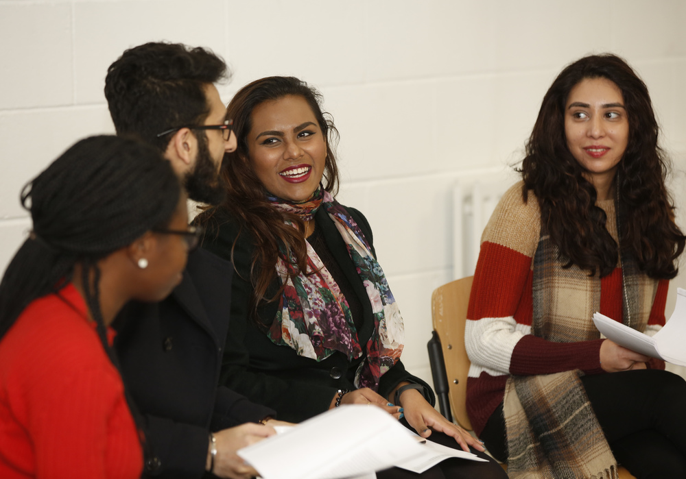 Group of students in group discussion