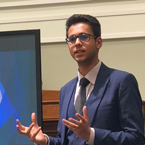 law student delivers a presentation 