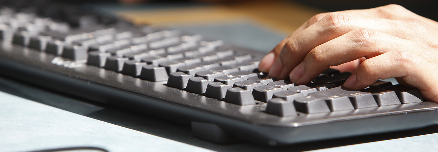 Student working on laptop