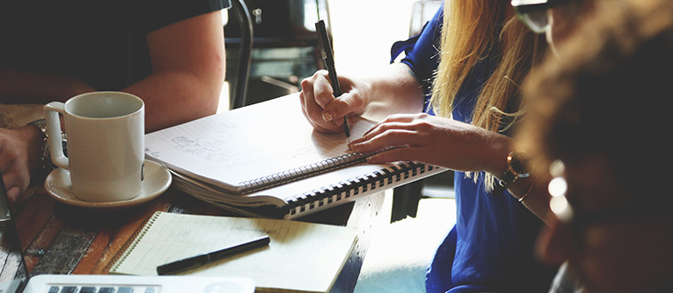 Students working