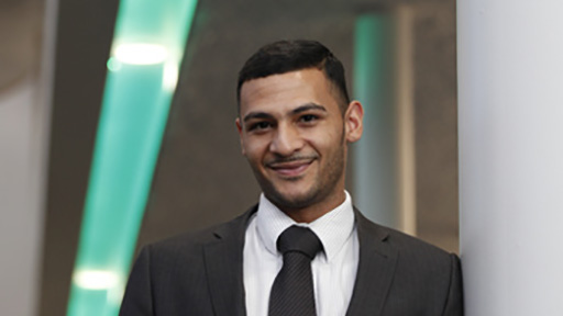 Male student in a suit