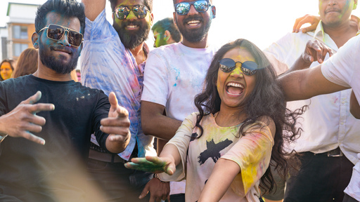 Students on fun fair ride