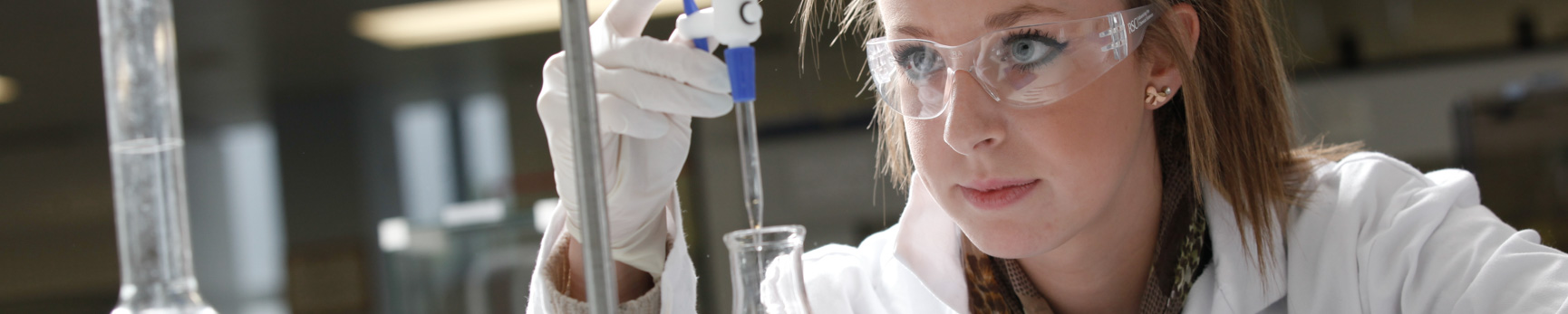 Female student in the lab