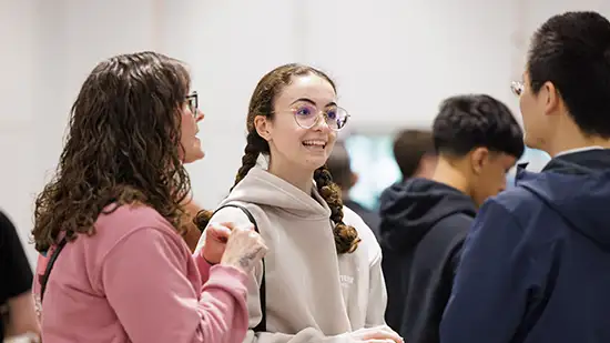 group of students talking