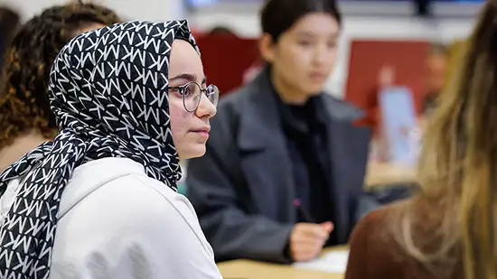 Student listening in a lecture