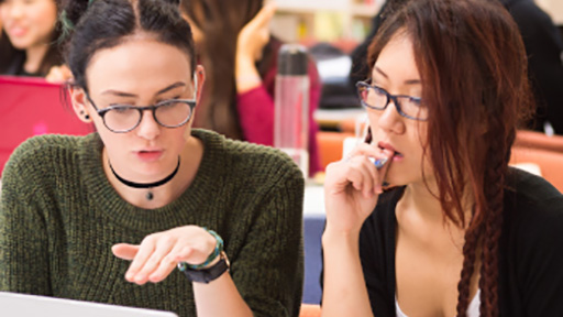 Students working