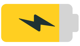 Yellow nearly-powered battery