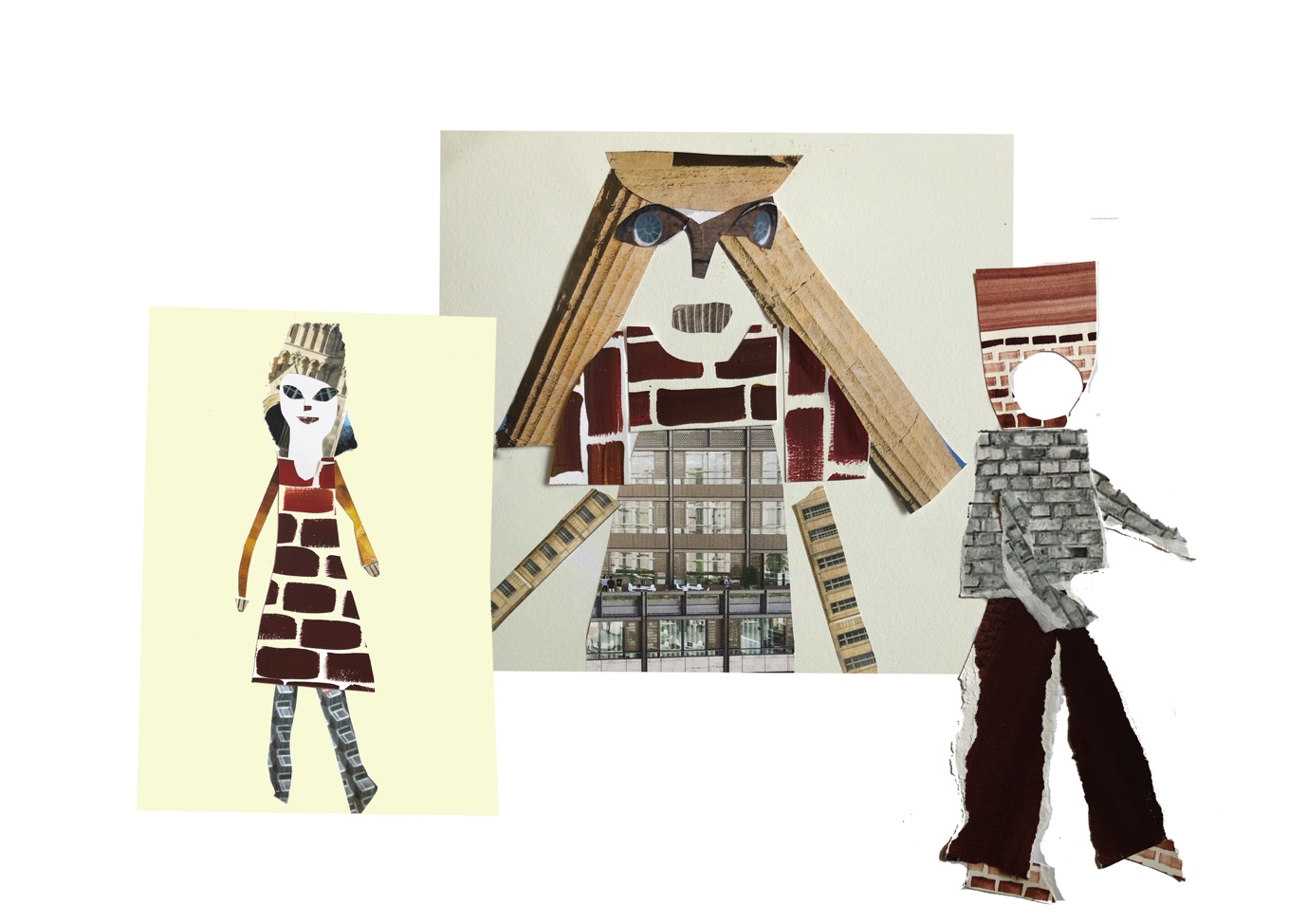 Collaged paper people 
