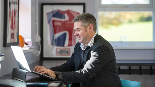 Man working on laptop