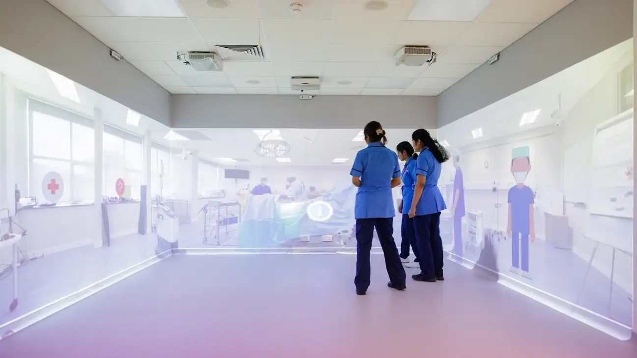 Nurses using the Immersive Rooms 