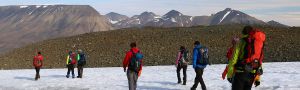 Students hiking on field trip