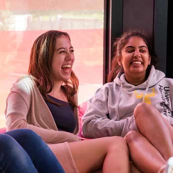 Student laughing