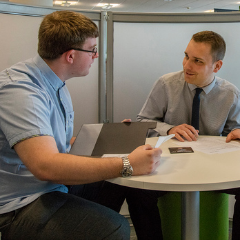 Two men having a meeting