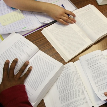 Students reading books