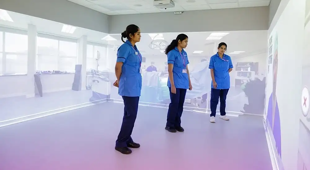 Nurses using the Immersive Rooms 