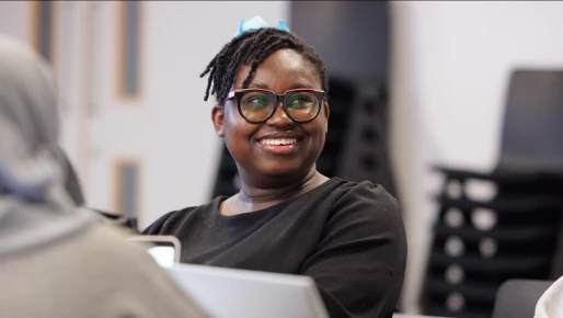 A female student smiling